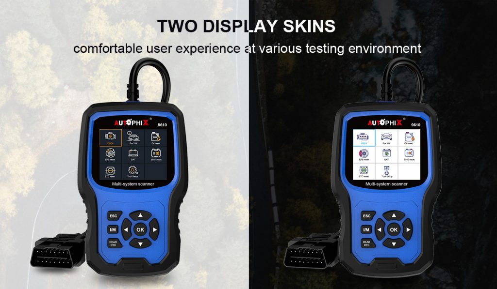 9610 OBDII+VAG PRO Professional Diagnostic Tool - two display skins